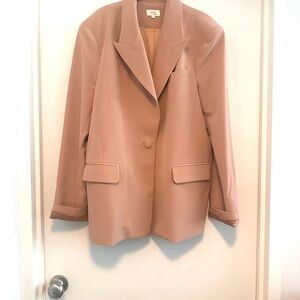 Camila Coelho Tan Blazer with Notched Lapels